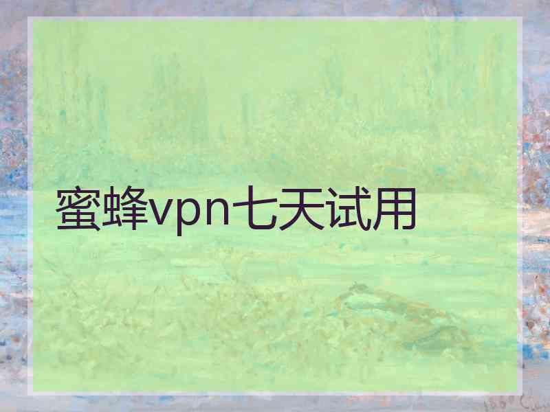 蜜蜂vpn七天试用