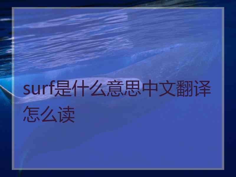 surf是什么意思中文翻译怎么读