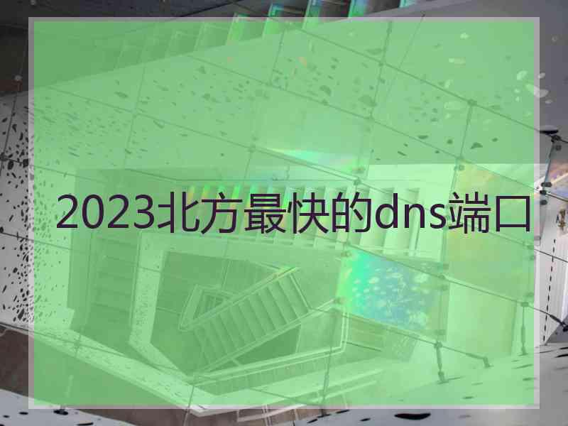 2023北方最快的dns端口