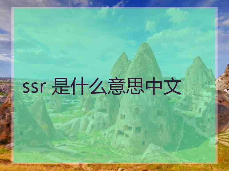 ssr 是什么意思中文