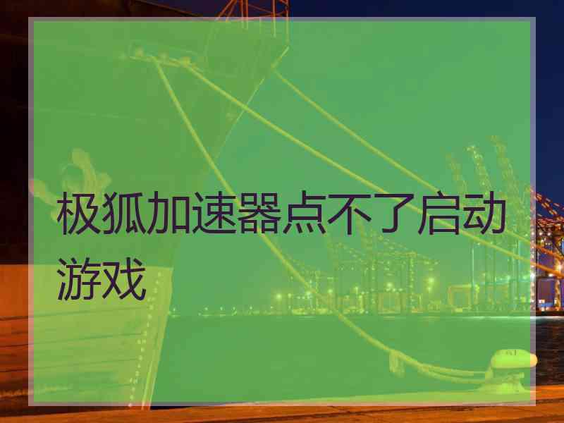 极狐加速器点不了启动游戏