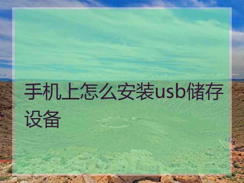 手机上怎么安装usb储存设备