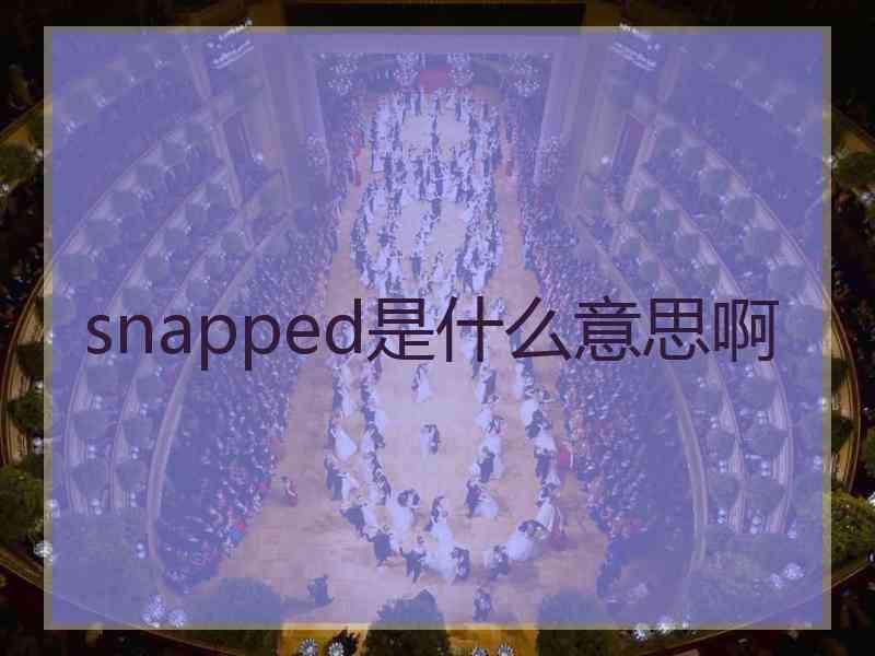 snapped是什么意思啊