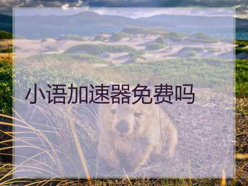 小语加速器免费吗