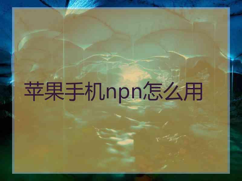 苹果手机npn怎么用