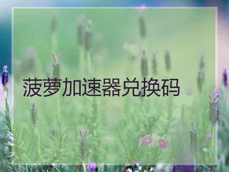 菠萝加速器兑换码