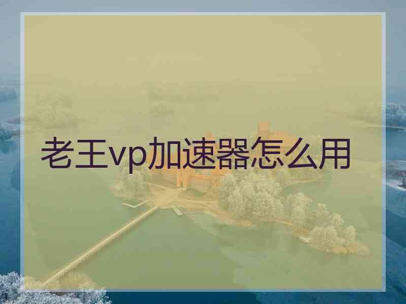 老王vp加速器怎么用