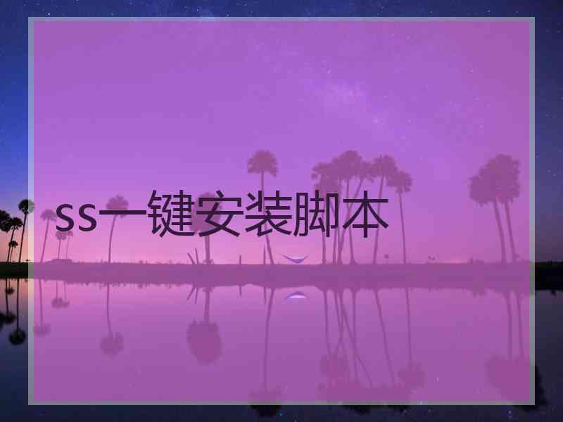 ss一键安装脚本