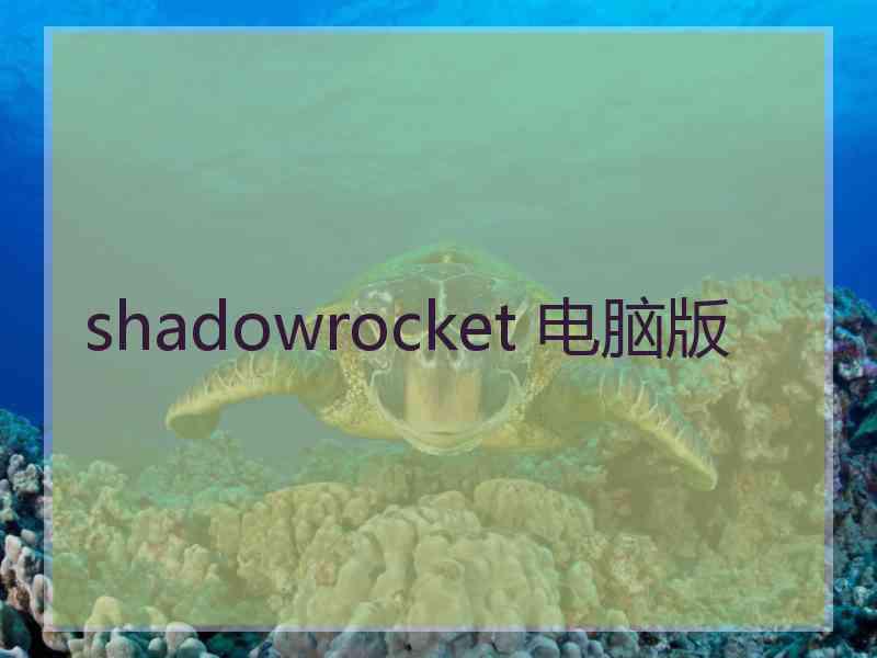 shadowrocket 电脑版