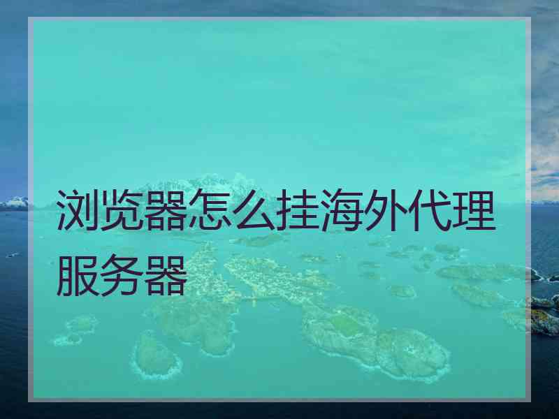 浏览器怎么挂海外代理服务器