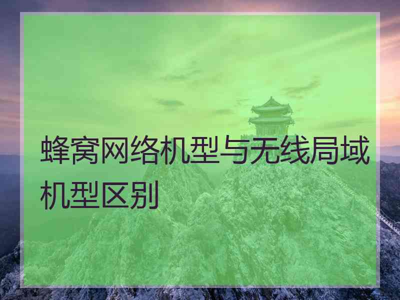 蜂窝网络机型与无线局域机型区别