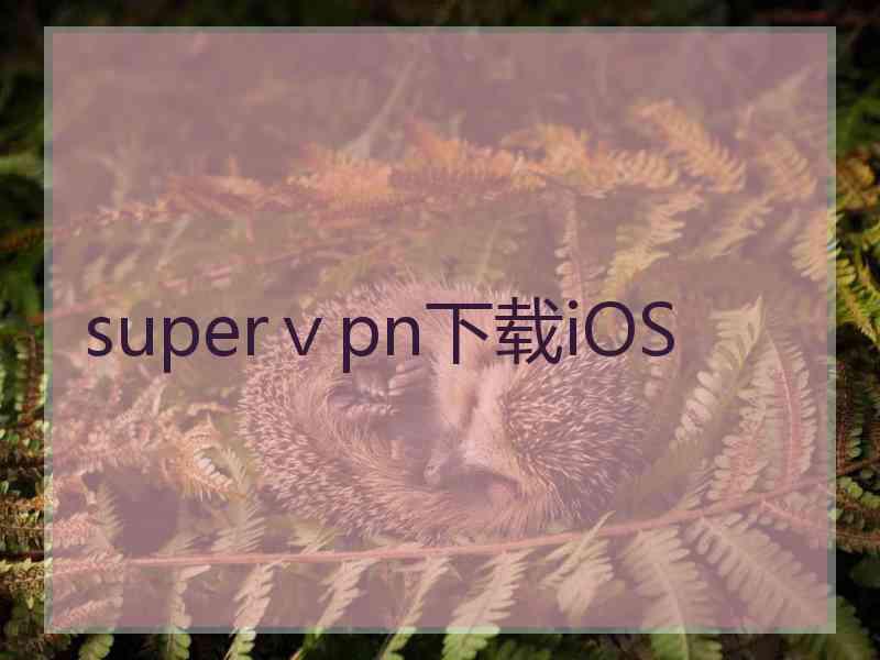 superⅴpn下载iOS