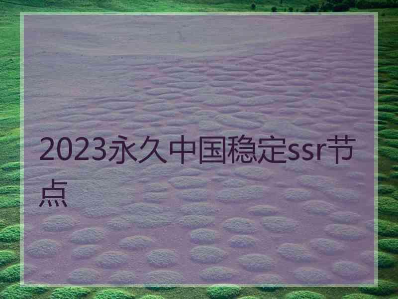 2023永久中国稳定ssr节点