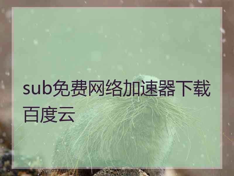 sub免费网络加速器下载百度云