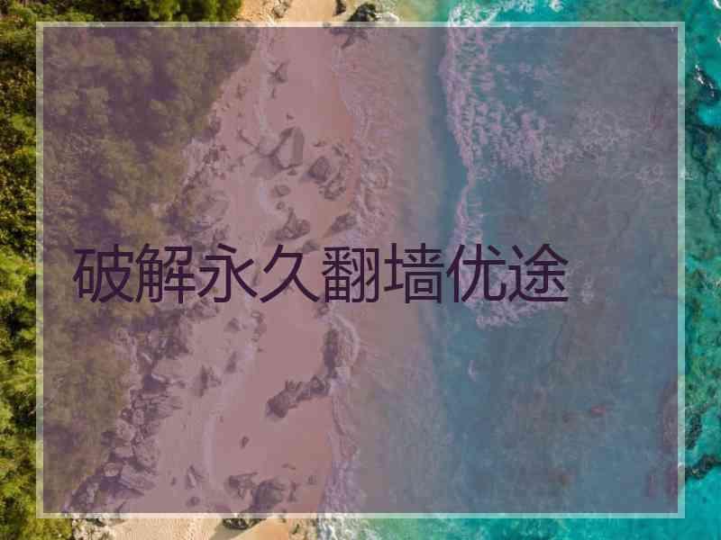 破解永久翻墙优途