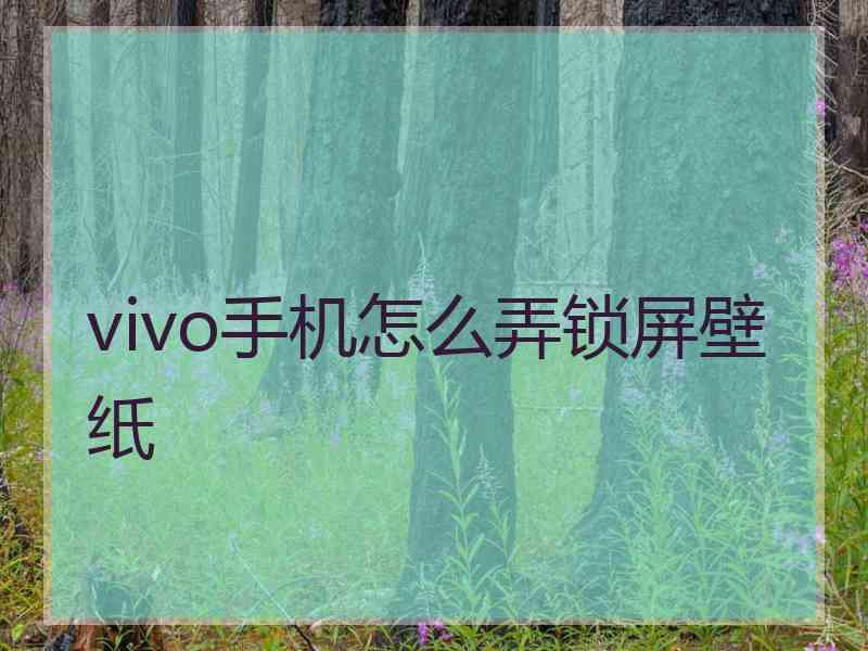 vivo手机怎么弄锁屏壁纸