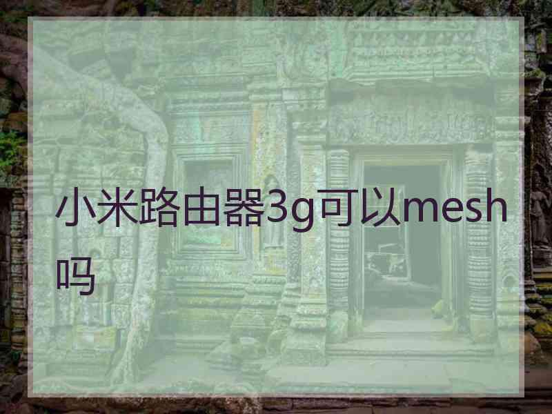 小米路由器3g可以mesh吗