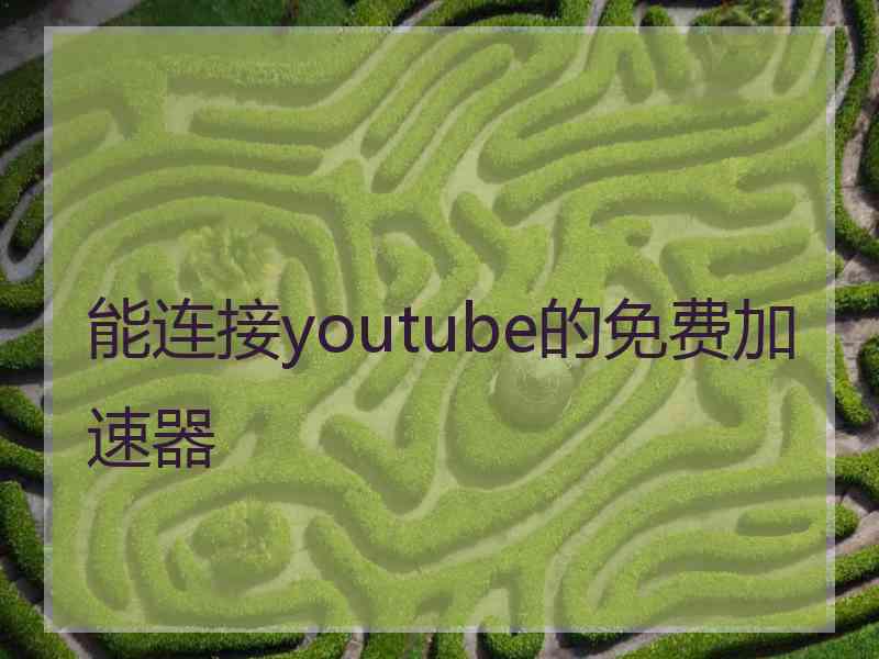 能连接youtube的免费加速器