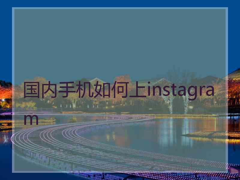 国内手机如何上instagram