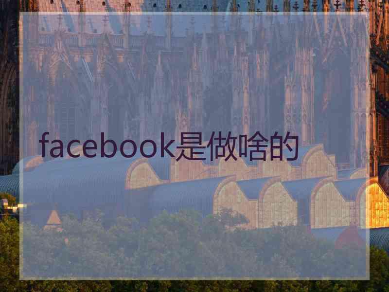 facebook是做啥的