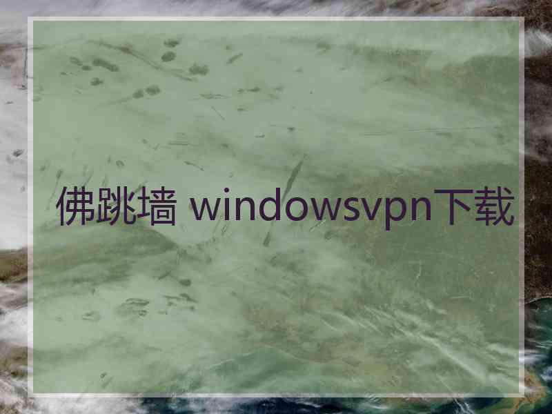 佛跳墙 windowsvpn下载