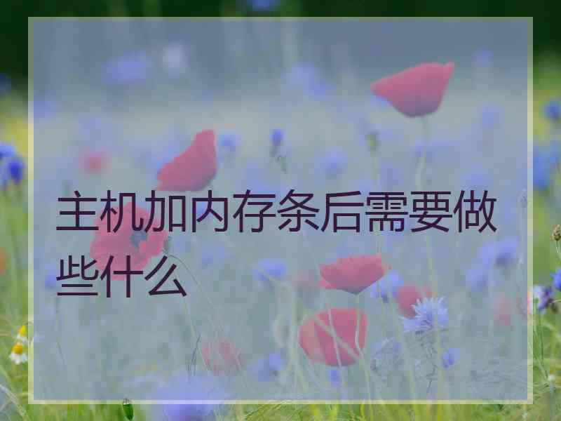 主机加内存条后需要做些什么