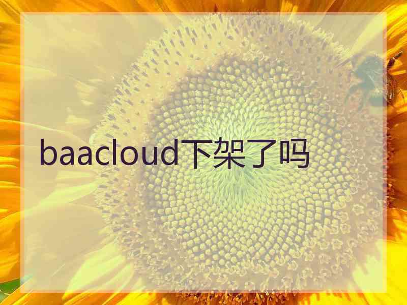 baacloud下架了吗