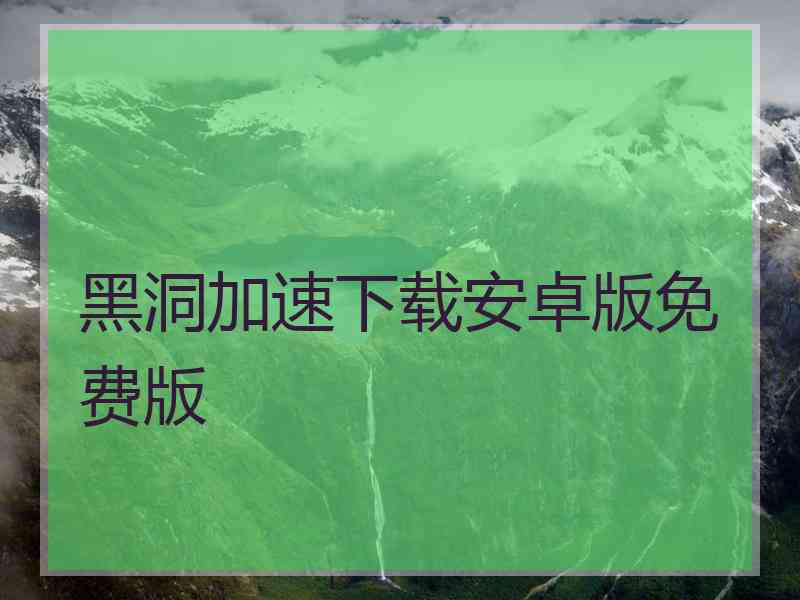 黑洞加速下载安卓版免费版