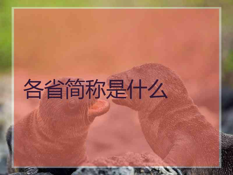 各省简称是什么