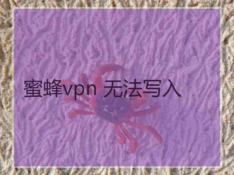 蜜蜂vpn 无法写入