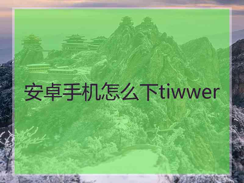 安卓手机怎么下tiwwer