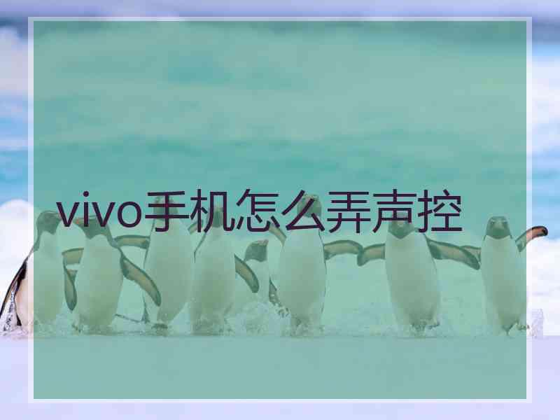 vivo手机怎么弄声控