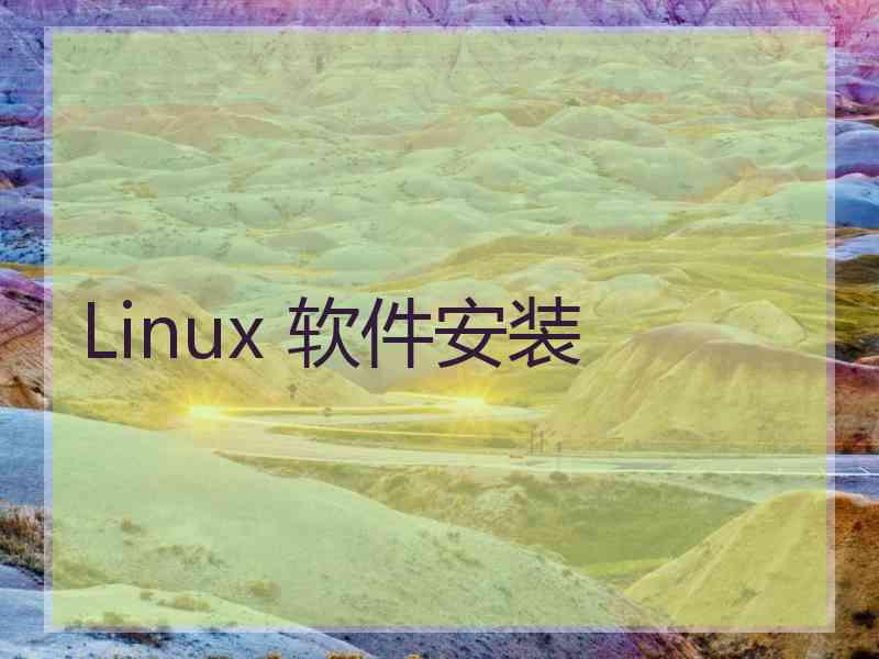 Linux 软件安装