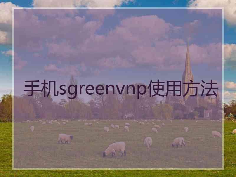 手机sgreenvnp使用方法