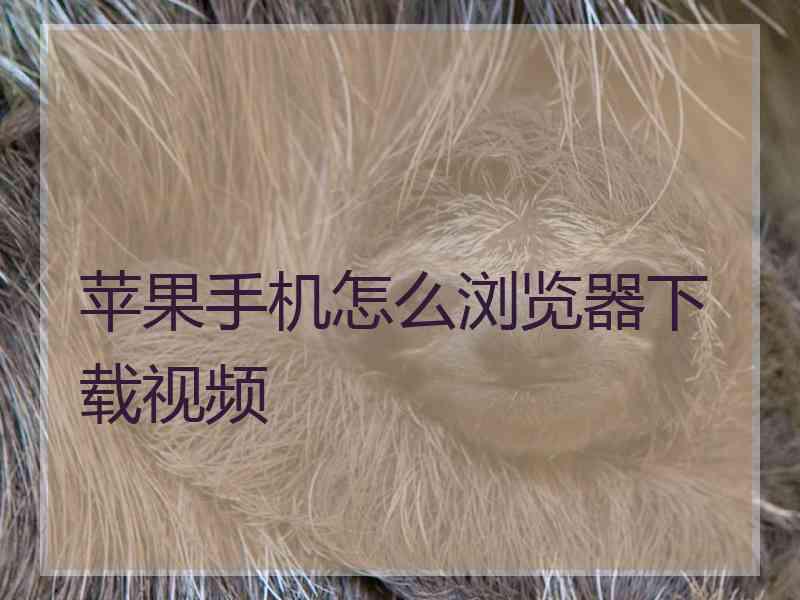 苹果手机怎么浏览器下载视频